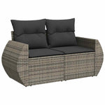 6 Pcs Garden Sofa Set with Cushions Grey Poly Rattan - Stylish Comfort