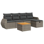 Garden Sofa Set with Cushions Modular Sofa 6 Pcs Grey Poly Rattan - Elegant & Versatile