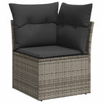 Garden Sofa Set with Cushions Modular Sofa 5 Piece Grey Poly Rattan - Perfect Outdoor Comfort