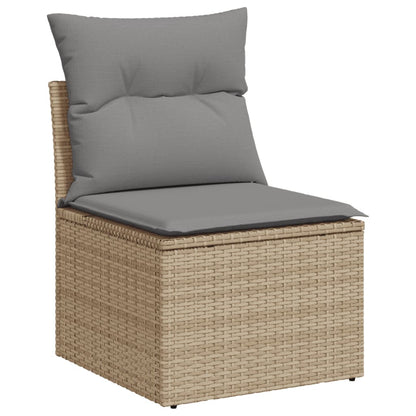 Garden Sofa Set with Cushions Modular Sofa 6 Piece Beige Poly Rattan - Modern Comfort