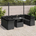 Garden Sofa Set with Cushions Modular Sofa 10 Piece Grey Poly Rattan