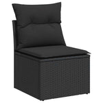 Garden Sofa Set with Cushions Modular Sofa 5 Piece Black Poly Rattan - Comfort & Style