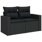 Garden Sofa Set with Cushions Modular Sofa 5 Piece Black Poly Rattan - Comfort & Style