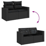 Garden Sofa Set with Cushions Modular Sofa 5 Piece Black Poly Rattan - Comfort & Style