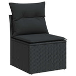 Garden Sofa Set with Cushions Modular Sofa 5 Piece Black Poly Rattan - Relax in Style