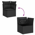 Garden Sofa Set with Cushions Modular Sofa 5 Piece Black Poly Rattan - Relax in Style