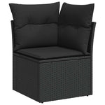 Garden Sofa Set with Cushions Modular Sofa 6 Piece Black Poly Rattan  - Relax in Style