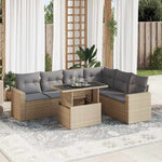 7 Piece Garden Sofa Set with Cushions- Sleek & Functional