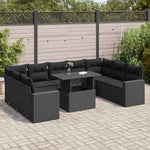 10 Piece Garden Sofa Set with Cushions Grey Poly Rattan - Outdoor Luxury