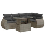 Garden Sofa Set with Cushions Modular Sofa 6 Pcs Grey Poly Rattan - Versatile