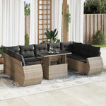 Garden Sofa Set with Cushions Modular Sofa 10 Piece Beige Poly Rattan - Modern Comfort