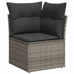 Garden Sofa Set with Cushions Modular Sofa 5 Piece Grey Poly Rattan - Stylish Outdoor Comfort