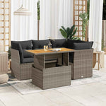 Garden Sofa Set with Cushions Modular Sofa 5 Piece Grey Poly Rattan - Stylish Outdoor Comfort