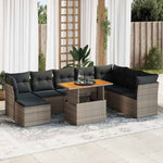 9 Piece Garden Sofa Set with Cushions Poly Rattan - Comfort & Style