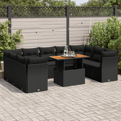 Garden Sofa Set with Cushions Modular Sofa 10 Piece Grey Poly Rattan - 55×53×34cm