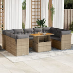 Garden Sofa Set with Cushions Modular Sofa 10 Piece Grey Poly Rattan