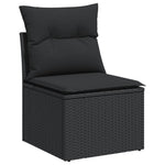 Garden Sofa Set with Cushions Modular Sofa 11 Piece Black Poly Rattan - Ultimate Comfort