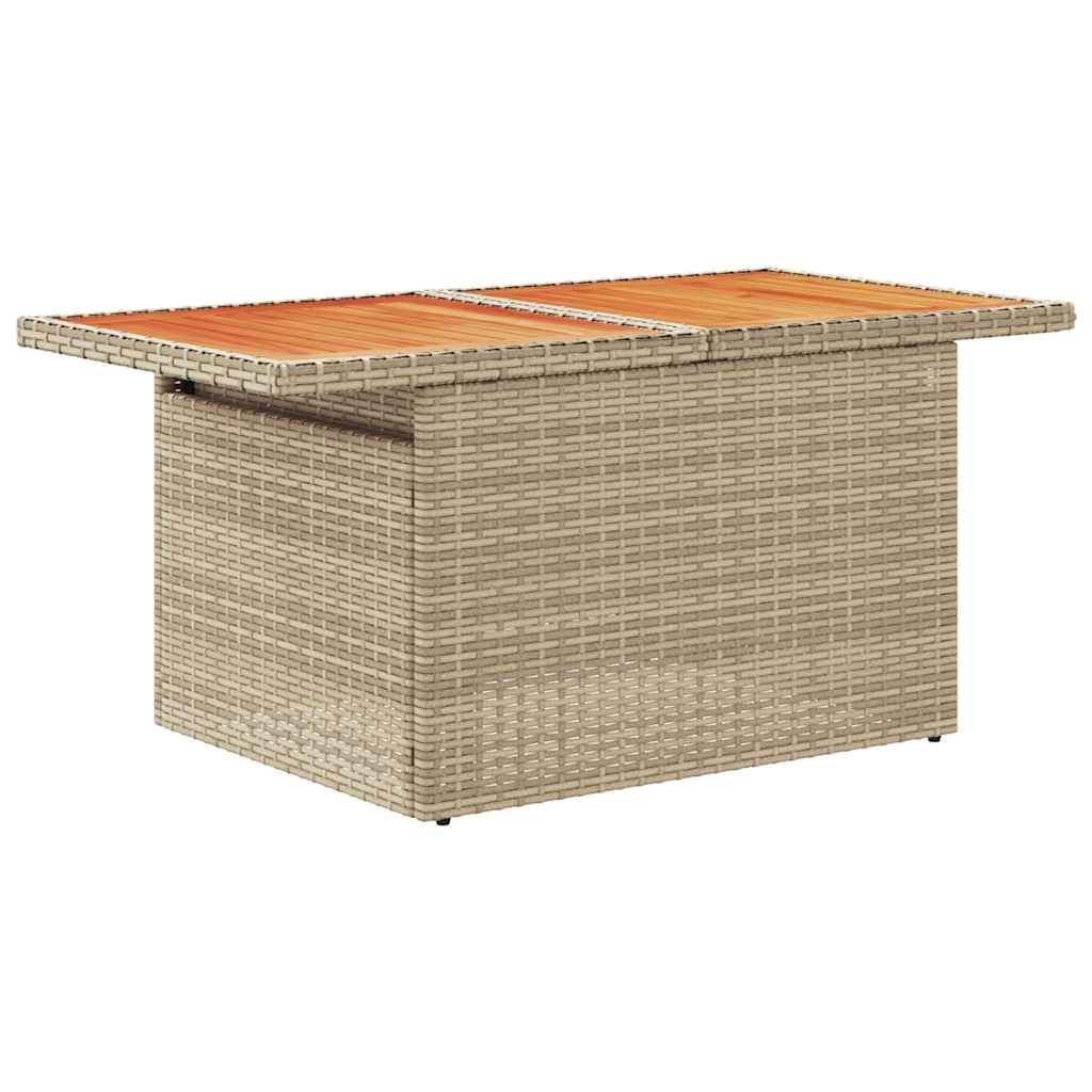 9 Piece Garden Sofa Set with Cushions Beige Poly Rattan - Outdoor Comfort