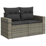 7 Pcs Garden Sofa Set with Cushions Grey - Sleek