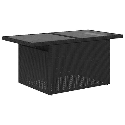 9 Piece Garden Sofa Set with Cushions Black Poly Rattan - Stylish & Versatile - 55×53×34cm