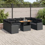 10 Piece Garden Sofa Set with Cushions Grey Poly Rattan - Outdoor Luxury