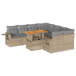 Garden Sofa Set with Cushions Modular Sofa 9 Piece Beige Poly Rattan - Elegant & Versatile
