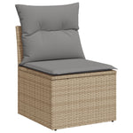 Garden Sofa Set with Cushions Modular Sofa 9 Piece Beige Poly Rattan - Elegant & Versatile