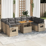 Garden Sofa Set with Cushions Modular Sofa 10 Piece Grey Poly Rattan