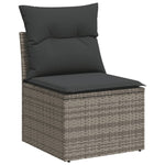 Garden Sofa Set with Cushions Modular Sofa 10 Piece Grey Poly Rattan