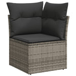 Garden Sofa Set with Cushions Modular Sofa 10 Piece Grey Poly Rattan