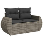 Garden Sofa Set with Cushions Modular Sofa 6 Piece Grey Poly Rattan - Stylish & Durable