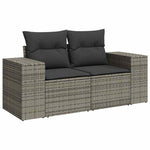 Garden Sofa Set with Cushions Modular Sofa 5 Piece Grey Poly Rattan - Modern Comfort