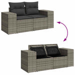 Garden Sofa Set with Cushions Modular Sofa 5 Piece Grey Poly Rattan - Modern Comfort