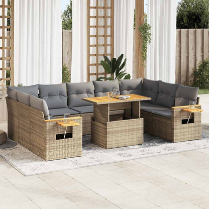 Garden Sofa Set with Cushions Modular Sofa 10 Piece Grey Poly Rattan - 62×62×69cm