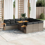 Garden Sofa Set with Cushions Modular Sofa 10 Piece Poly Rattan - Outdoor Relaxation