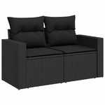 8 Piece Garden Sofa Set with Cushions Black Poly Rattan - Stylish & Versatile