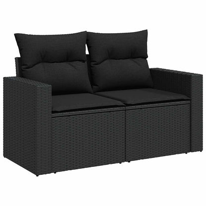9 Piece Garden Sofa Set with Cushions Black Poly Rattan - Stylish & Versatile - 62×62×69cm