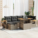 8 Piece Garden Sofa Set with Cushions Grey Poly Rattan - Durable & Chic