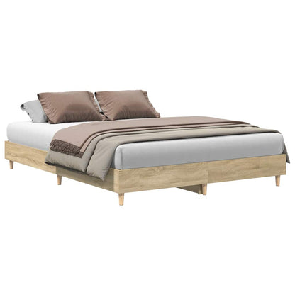 Queen Bed Frame Sonoma Oak Engineered Wood | HomeAndLiving