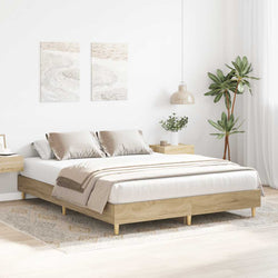 Queen Bed Frame Sonoma Oak Engineered Wood | HomeAndLiving