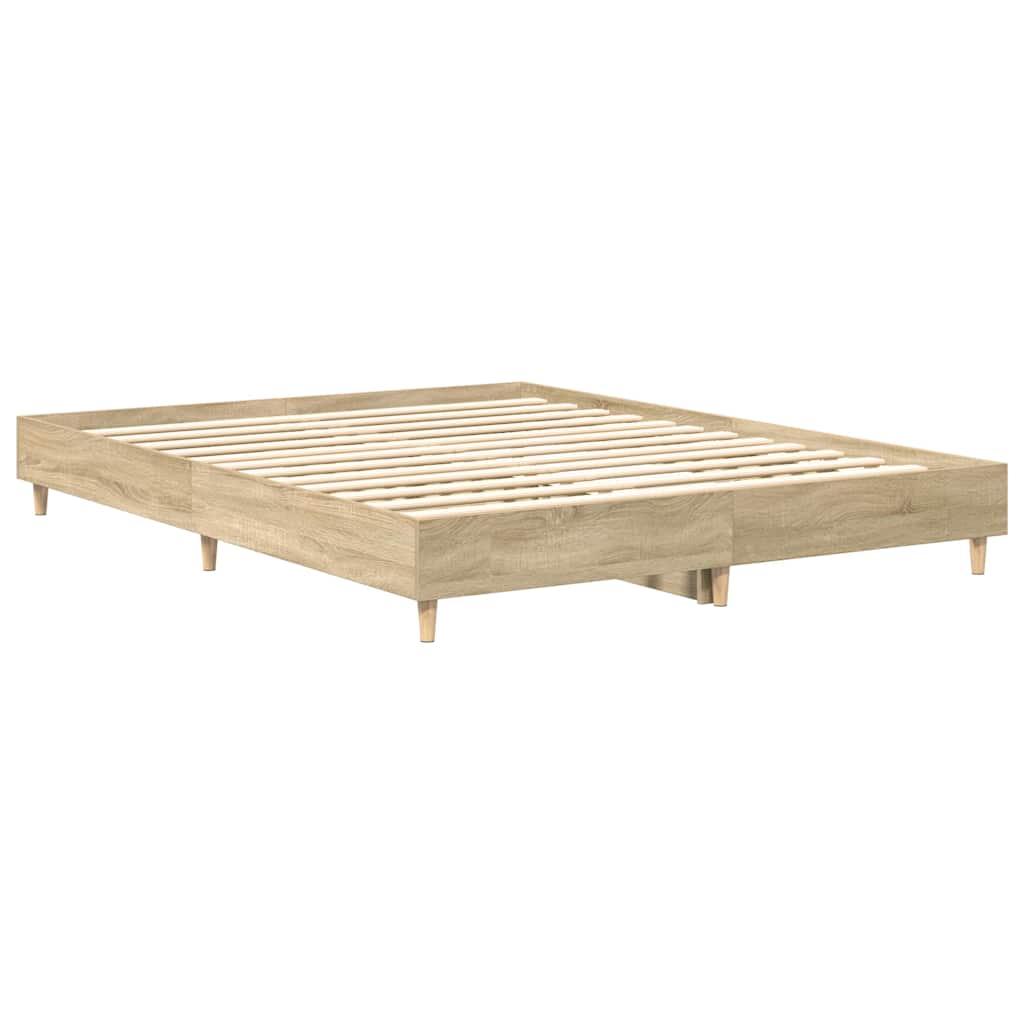 Queen Bed Frame Sonoma Oak Engineered Wood | HomeAndLiving