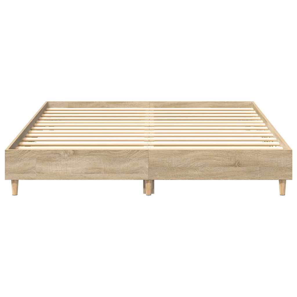 Queen Bed Frame Sonoma Oak Engineered Wood | HomeAndLiving