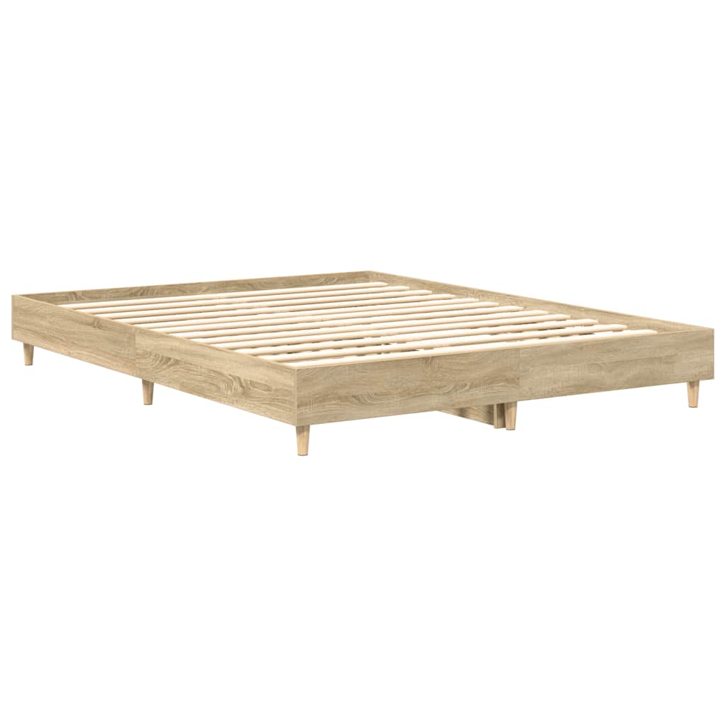 Queen Bed Frame Sonoma Oak Engineered Wood | HomeAndLiving