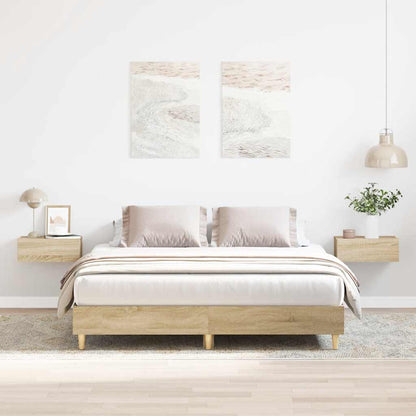 Queen Bed Frame Sonoma Oak Engineered Wood | HomeAndLiving