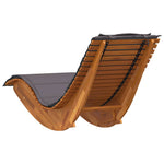Refined Rocking Sun Lounger with Cushion Indoor Outdoor Use Evening