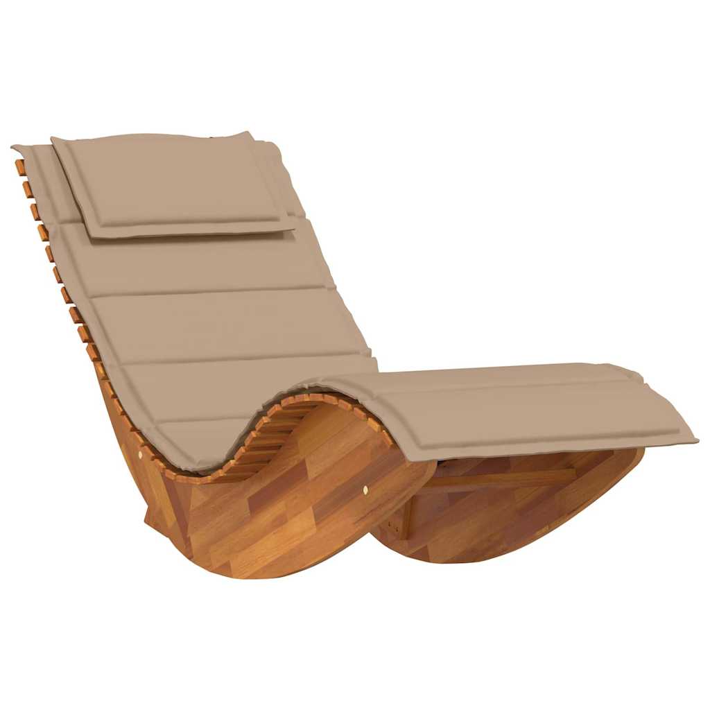 Durable Rocking Sun Lounger with Cushion Living Space Upgrade Patio Relax 
