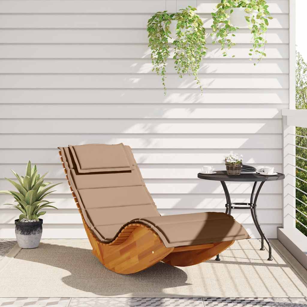 Durable Rocking Sun Lounger with Cushion Living Space Upgrade Patio Relax 