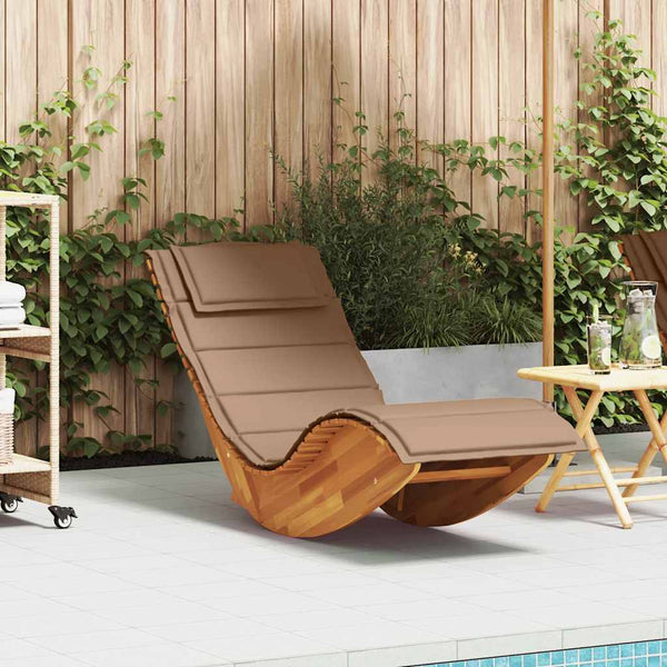  Durable Rocking Sun Lounger with Cushion Living Space Upgrade Patio Relax