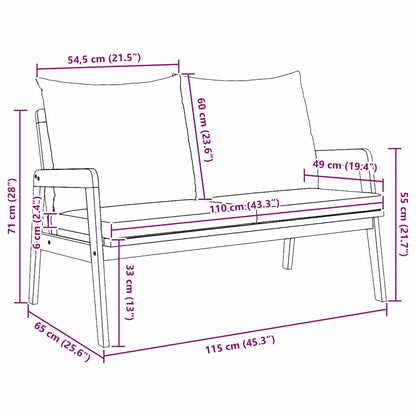 Decorative Garden Bench with Cushion Oil Garden Gathering Garden Leisure 