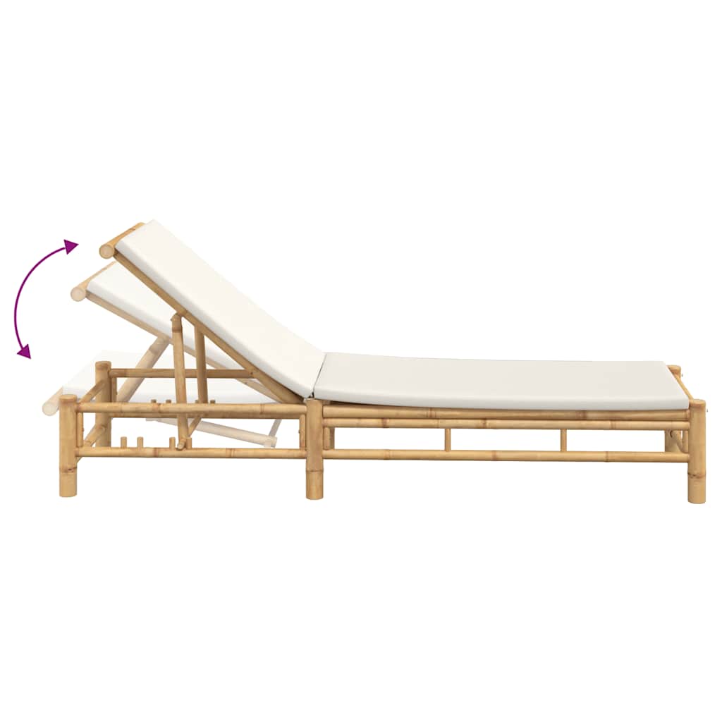 Minimalist Sun Lounger with Cushions 55x199x30 Daily Living Essential Summer 